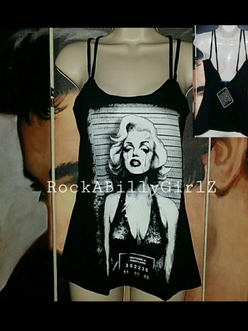 Too Fast Vintage Tattoo Art Marilyn Monroe Hollywood Police Mugshot Tank Top